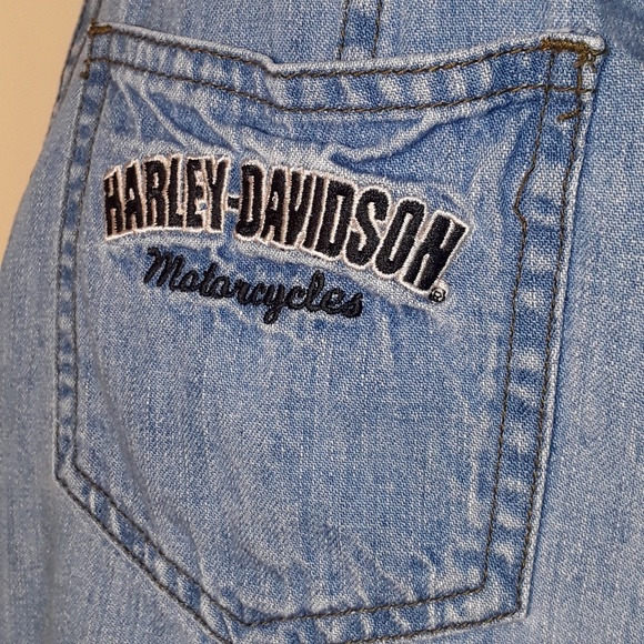 Harley Davidson Distressed Denim Vest - Picture 4 of 6